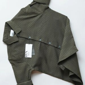 Men's Olive Textured Button-Down Shirt